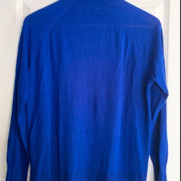 Pull léger col Mao bleu électrique -Electric Blue Mao Collar Sweater - Picture 2 of 3